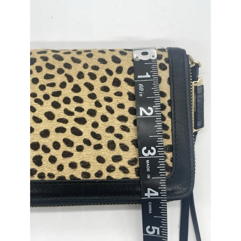 Stella & Dot Covet Mercer Wallet Leopard Print Calf Hair Leather New